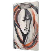 Elegant Woman's Face Bruin Blauw Wall Art Abstract Klembord (Links)