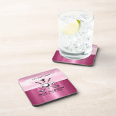 Elegant Women Custom Golf Monogram Design Bier Onderzetter (Rechterzijde)