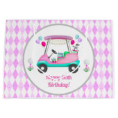 Elegant Women's Golf Happy Birthday Cart Groot Cadeauzakje (Voorkant)
