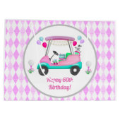 Elegant Women's Golf Happy Birthday Cart Groot Cadeauzakje (Achterkant)