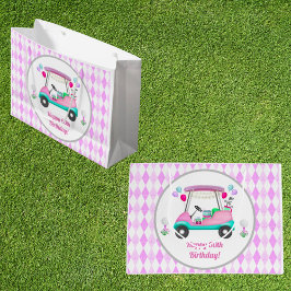 Elegant Women's Golf Happy Birthday Cart Groot Cadeauzakje