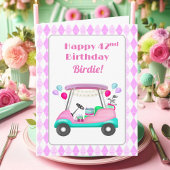 Elegant Women's Golf Party Cart 42nd Birthday   Kaart