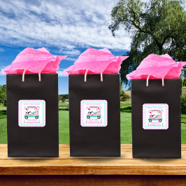 Elegant Women's Golf Party Cart Bedankt voor de ve Vierkante Sticker