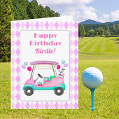 Elegant Women's Golf Party Cart Birthday Kaart