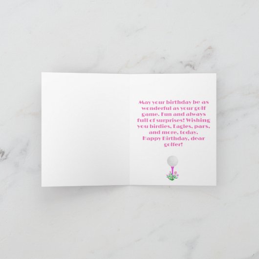 Elegant Women's Golf Party Cart Birthday Kaart (Binnen)