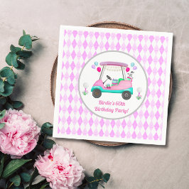 Elegant Women's Golf Party Cart Birthday Paper Servet