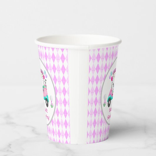 Elegant Women's Golf Party Cart Birthday Papieren Bekers (Rechts)