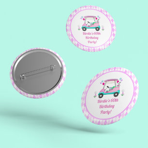 Elegant Women's Golf Party Cart Birthday Ronde Button 3,2 Cm
