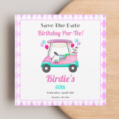 Elegant Women's Golf Party Cart Birthday Save The Date