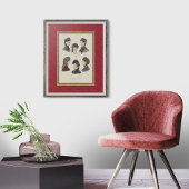 Elegant Women's Petten and Bonnets Victoriaans Vin Poster