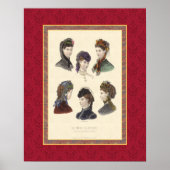 Elegant Women's Petten and Bonnets Victoriaans Vin Poster (Voorkant)