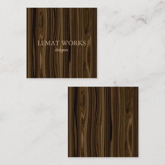 Elegant Wood 2 Vierkante Visitekaartje (Voorkant / Achterkant)