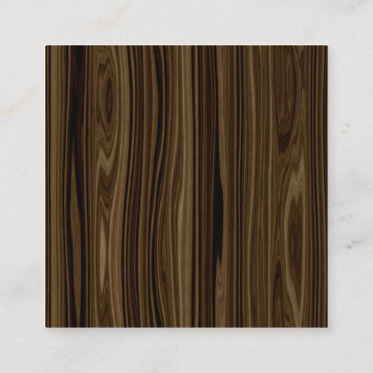 Elegant Wood 2 Vierkante Visitekaartje (Achterkant)