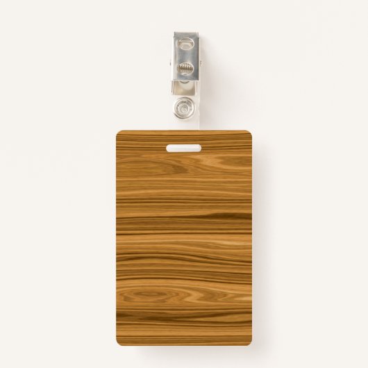 Elegant Wood Badge (Voorkant met clip)