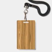 Elegant Wood Badge (Front with Lanyard)