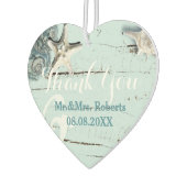 Elegant wood BLue Seashells Beach Wedding Luchtverfrisser (Links)