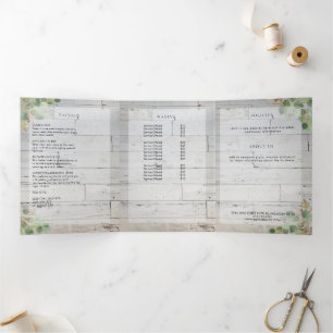 Elegant Wood en Greenery Spa Brochure Drieluik Kaart