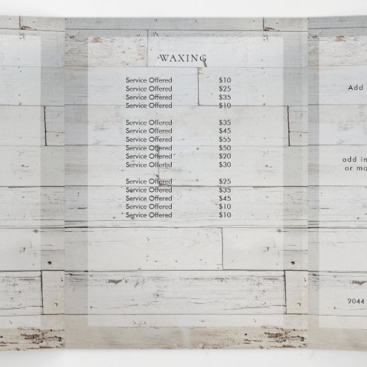 Elegant Wood en Greenery Spa Brochure Drieluik Kaart (Binnenkant midden)