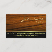 Elegant Wood Grain Auteur Visitekaartje (Voorkant)