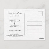 Elegant Wood Grain Custom Photo Save the Date Briefkaart (Achterkant)