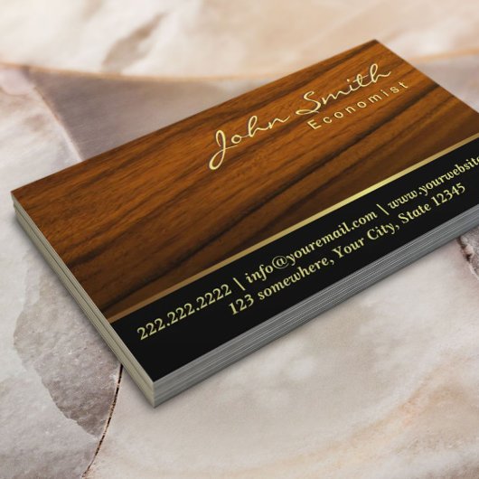 Elegant Wood Grain Economist Visitekaartje