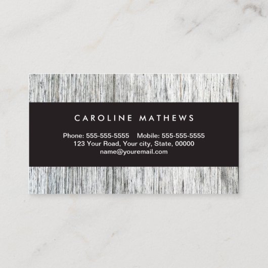 Elegant wood grain modern persoonlijk profiel visitekaartje (Achterkant)