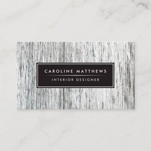 Elegant wood grain modern persoonlijk profiel visitekaartje (Voorkant)