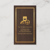 Elegant Wood Grain Texture Gold Lijst Chauffeur Visitekaartje (Achterkant)