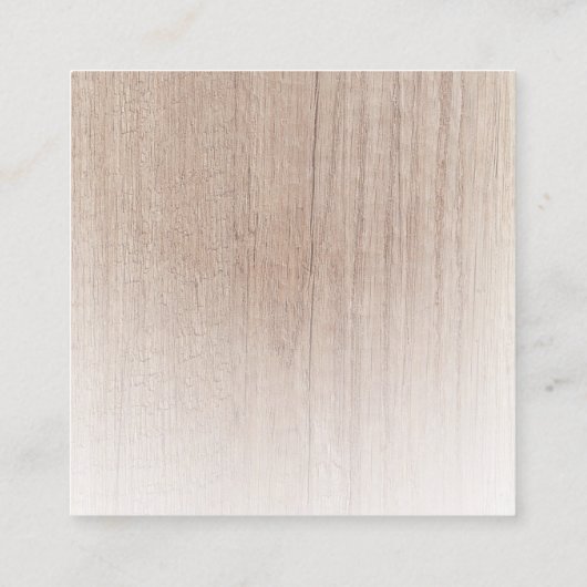 Elegant Wood Kijk Moderne Minimale Sjabloon Vierkante Visitekaartje (Achterkant)