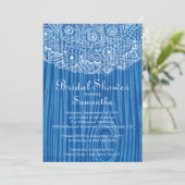 Elegant  Wood Lace Bridal Shower Invitation Kaart (Staand voorkant)