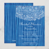 Elegant  Wood Lace Bridal Shower Invitation Kaart (Voorkant / Achterkant)