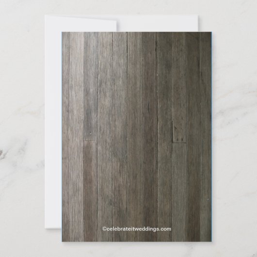 Elegant  Wood Lace Bridal Shower Invitation Kaart (Achterkant)