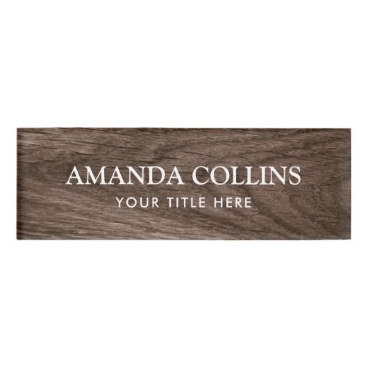Elegant wood look name tags (Voorkant)