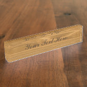 Elegant Wood Naambordje (Zijkant)