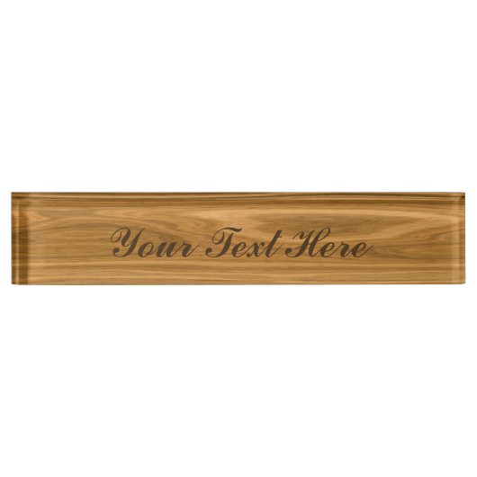 Elegant Wood Naambordje (Voorkant)