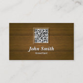 Elegant Wood QR Code Consultant Visitekaartje (Voorkant)