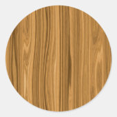 Elegant Wood Ronde Sticker (Voorkant)