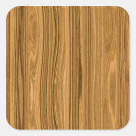 Elegant Wood Vierkante Sticker