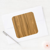 Elegant Wood Vierkante Sticker (Envelop)
