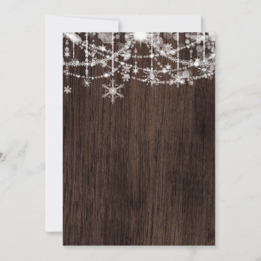 Elegant wood winter Sweet 16Uitnodiging Kaart (Achterkant)