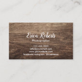 Elegant Wooden Camera Fotograaf Visitekaartje (Achterkant)