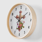 Elegant Wooden Cross met roze bloemen (Hoek)