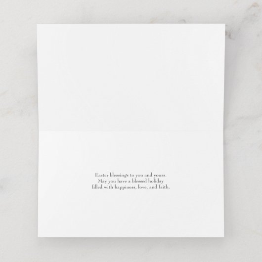 Elegant Wooden Cross met roze bloemen Plaatskaartje (Binnenkant ongevouwen)