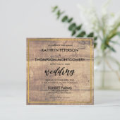 Elegant Wooden Gold Wedding Uitnodiging (Staand voorkant)