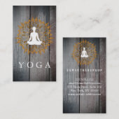 Elegant Wooden Mandala Logo Yoga Healing Health Bu Visitekaartje (Voorkant / Achterkant)