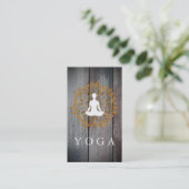 Elegant Wooden Mandala Logo Yoga Healing Health Bu Visitekaartje (Staand voorkant)