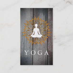 Elegant Wooden Mandala Logo Yoga Healing Health Bu Visitekaartje