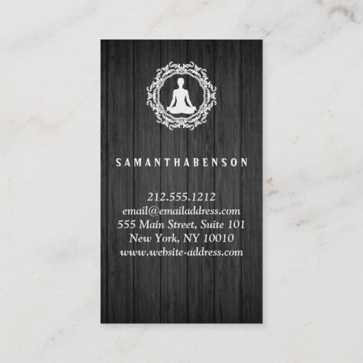 Elegant Wooden Mandala Logo Yoga Healing Health Visitekaartje (Achterkant)
