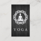 Elegant Wooden Mandala Logo Yoga Healing Health Visitekaartje (Voorkant)