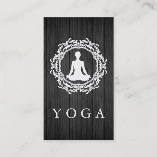 Elegant Wooden Mandala Logo Yoga Healing Health Visitekaartje (Voorkant)